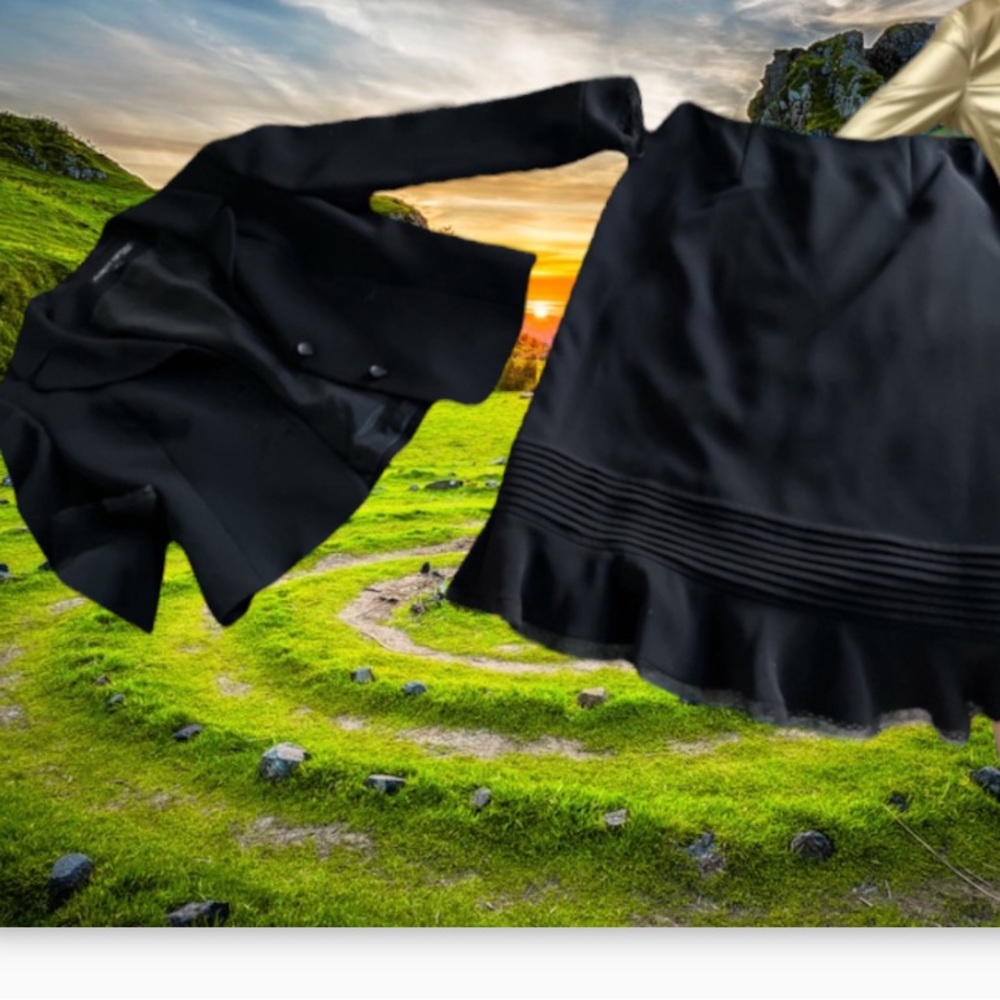 Albert Nipon Evening Black Suit Ruffle Detail For… - image 5